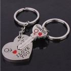 Couples Heart and Key Keychains